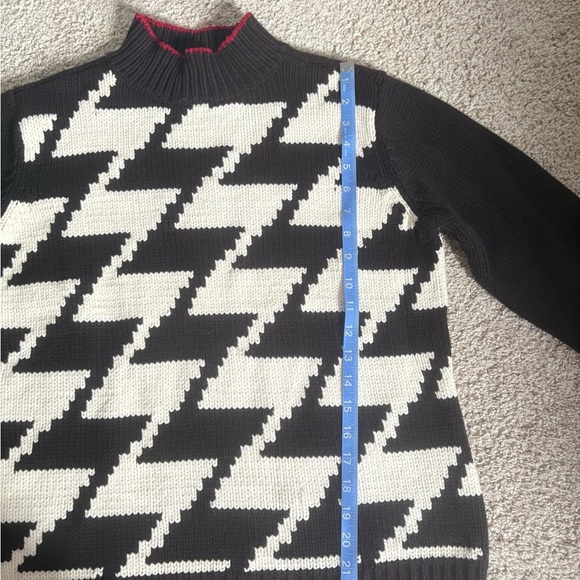 Vintage Emma James Black and White Zigzag Sweater large houndstooth NWT MEDIUM - Picture 8 of 9